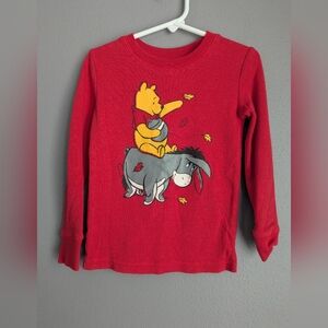 Disney 3T Winnie the Pooh and Eeyore long sleeve red crewneck shirt